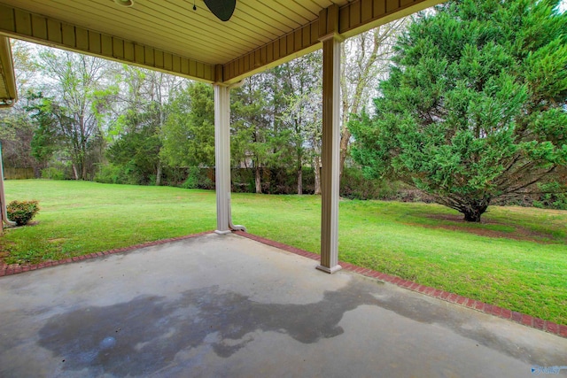 view of patio with ceiling fan