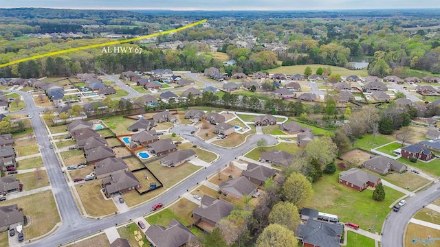 birds eye view of property featuring a residential view