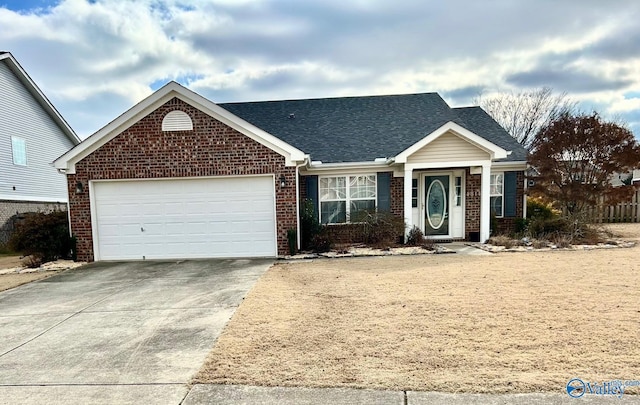 view of front of home with a garage