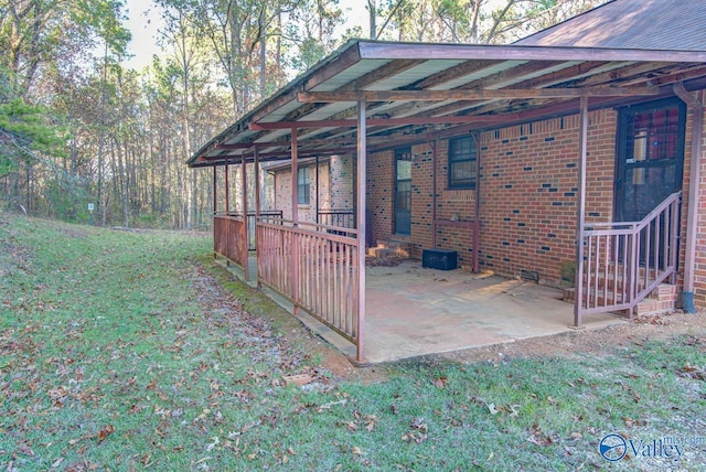 exterior space featuring a carport