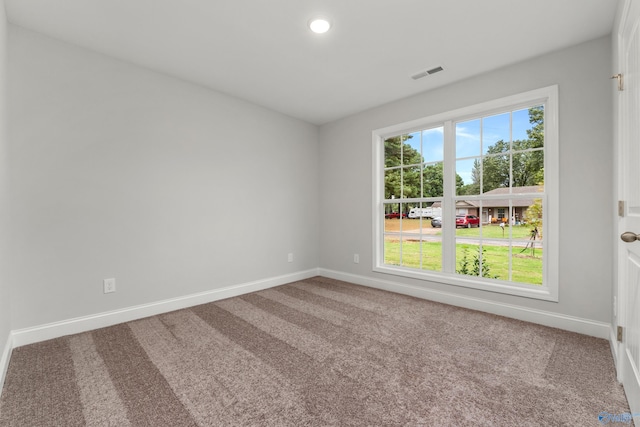 view of carpeted spare room