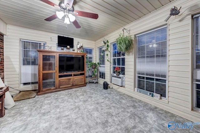 view of patio / terrace featuring cooling unit and ceiling fan