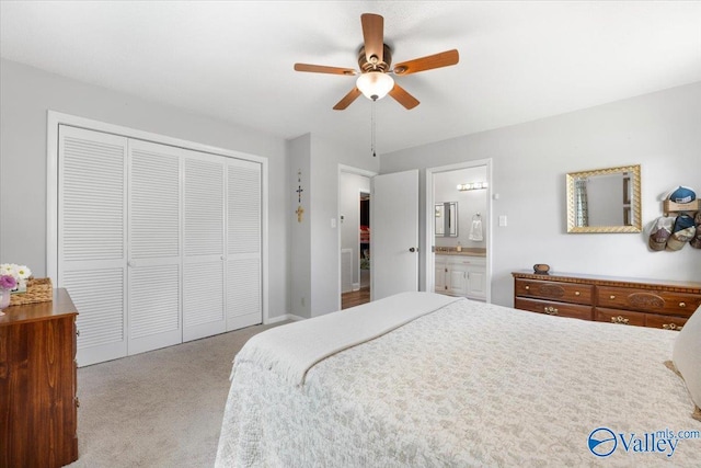 1762 Old Big Cove Rd SE, Owens Cross Roads, AL 35763 - bedroom with a closet, ceiling fan, ensuite bathroom, and carpet floors