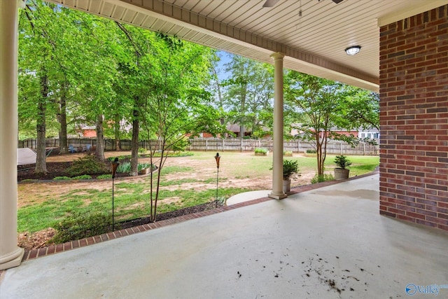 view of patio with fence