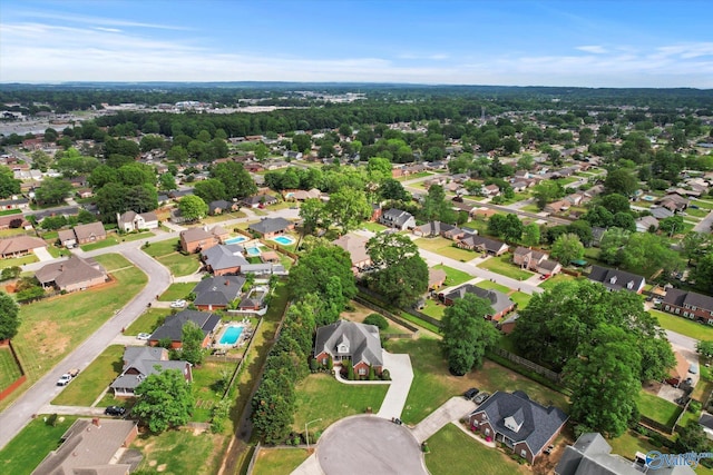 drone / aerial view featuring a residential view