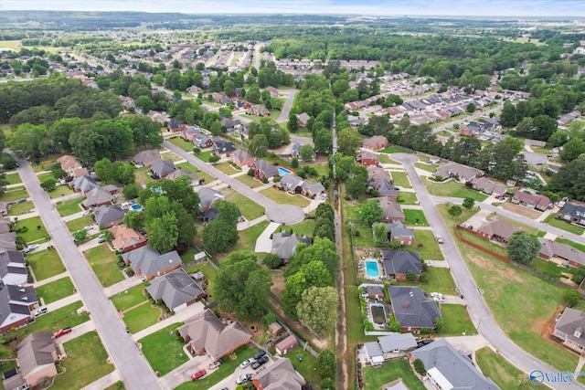 aerial view featuring a residential view