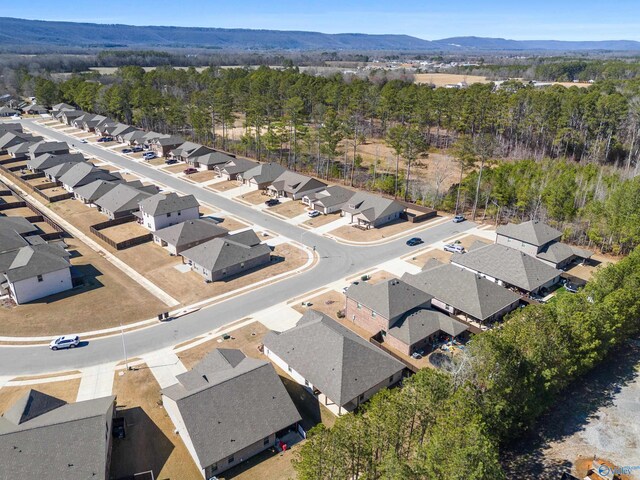 138 Barlow Way, Owens Cross Roads, AL 35763 - aerial view with a residential view, a mountain view, and a wooded view