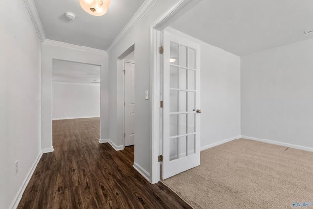 138 Barlow Way, Owens Cross Roads, AL 35763 - corridor featuring ornamental molding, visible vents, and baseboards
