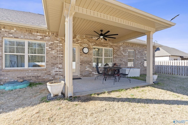 view of patio / terrace with ceiling fan