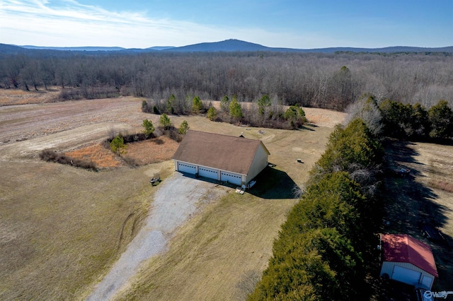 aerial view with a mountain view