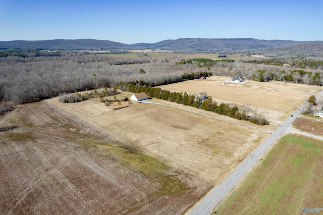 aerial view with a rural view and a mountain view