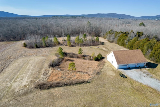 drone / aerial view with a mountain view