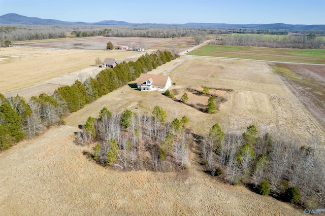 drone / aerial view with a rural view and a mountain view