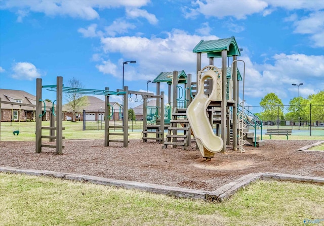 community playground with fence