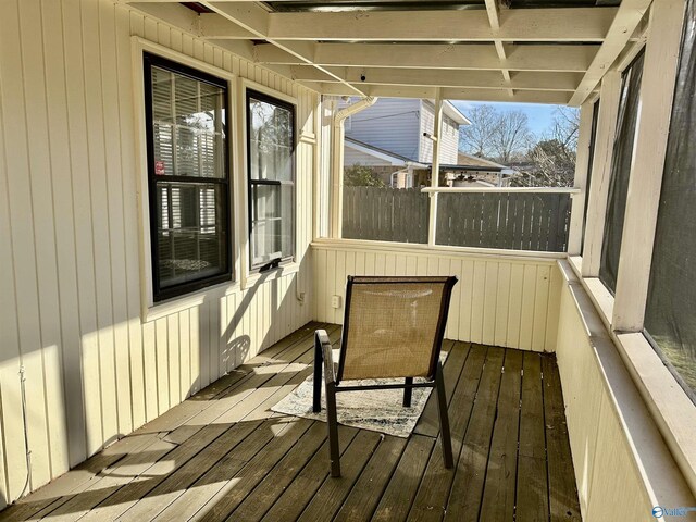 view of unfurnished sunroom