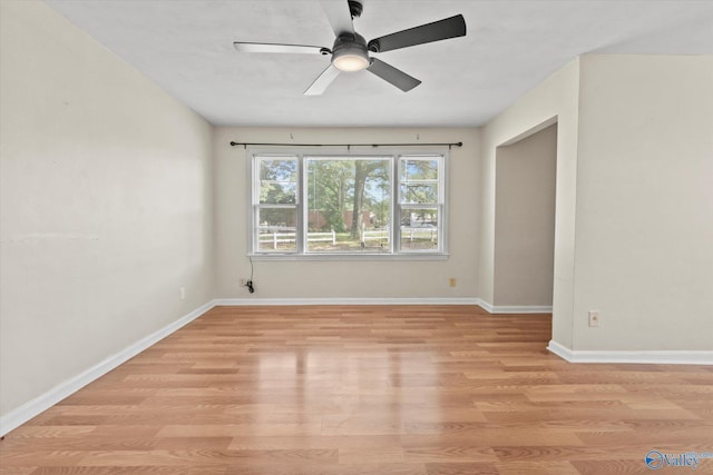 905 Cedar St SW, Decatur, AL 35601 - unfurnished room featuring ceiling fan, light wood-style floors, and baseboards