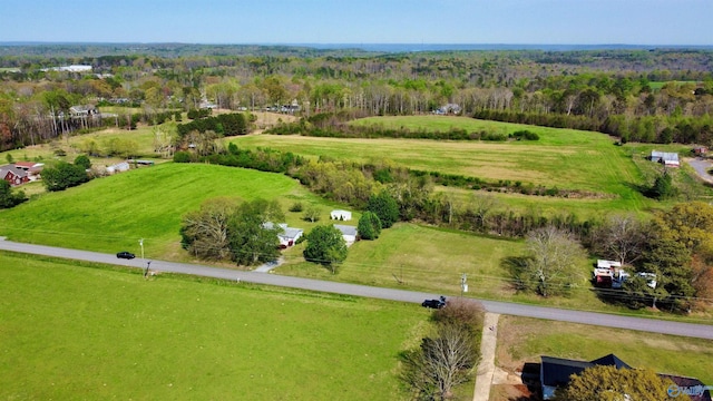drone / aerial view featuring a rural view