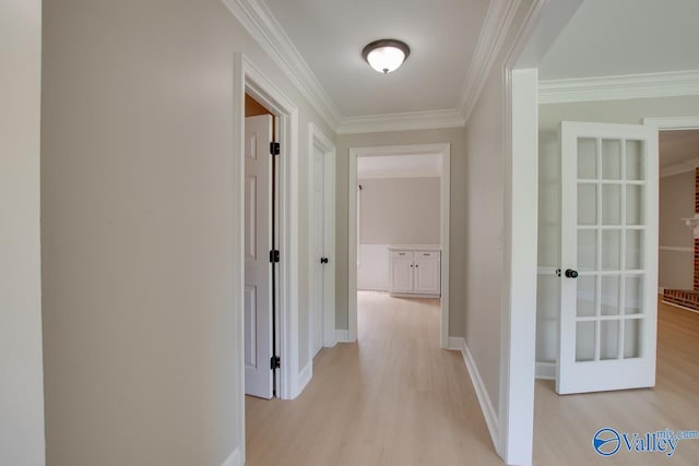 119 Victoria Dr, Madison, AL 35758 - corridor featuring light wood-type flooring, ornamental molding, and baseboards