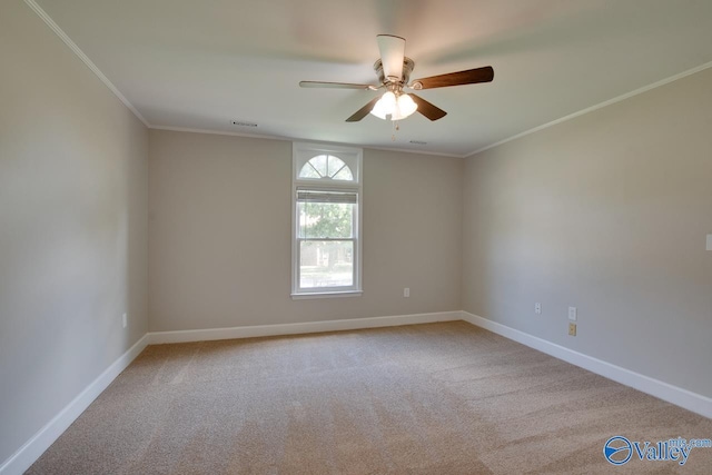 119 Victoria Dr, Madison, AL 35758 - carpeted spare room with ceiling fan, baseboards, and crown molding