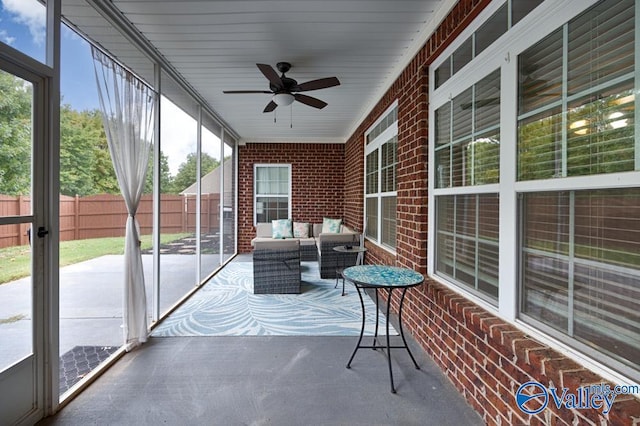 133 Mill Park Ln, Madison, AL 35758 - sunroom featuring a ceiling fan