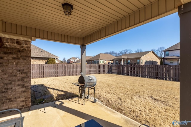 view of patio featuring grilling area