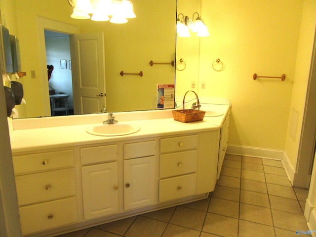 bathroom featuring tile patterned floors and vanity