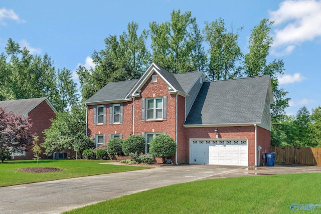 133 Raccoon Trce, Huntsville, AL 35806 - colonial house with driveway, brick siding, a garage, and roof with shingles