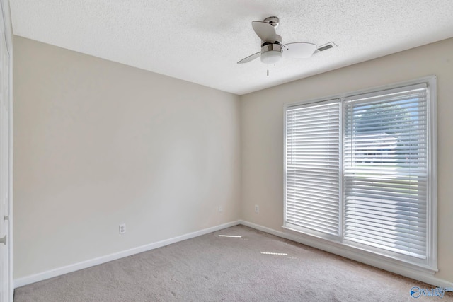 133 Raccoon Trce, Huntsville, AL 35806 - spare room with ceiling fan, carpet, and a textured ceiling