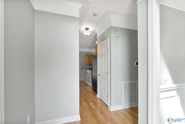 133 Raccoon Trce, Huntsville, AL 35806 - hall with crown molding and light wood-style flooring