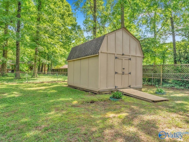 view of shed