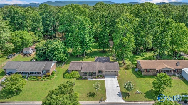 view from above of property with mountains