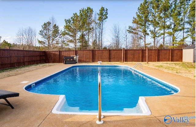 view of pool featuring a patio