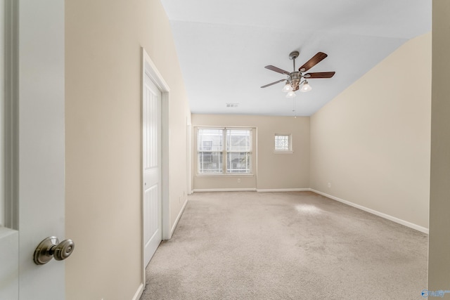 232 Falling Water Ln, Madison, AL 35756 - carpeted empty room with baseboards, lofted ceiling, and a ceiling fan