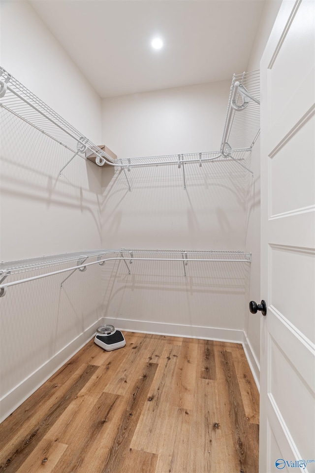 spacious closet with light wood-style flooring