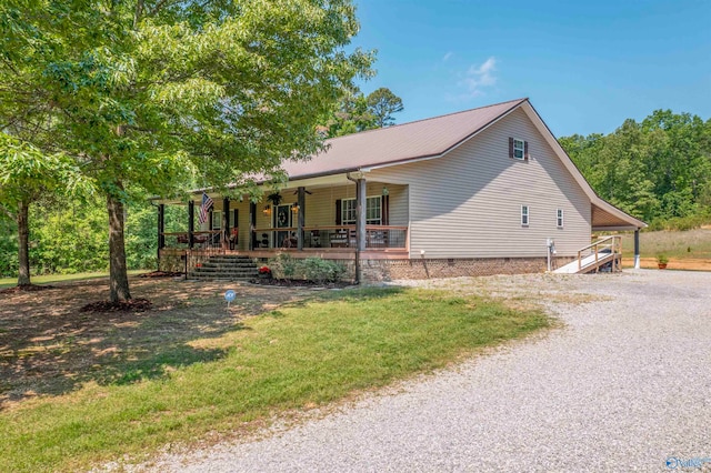 exterior space featuring a porch