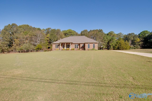 view of front of home with a front yard