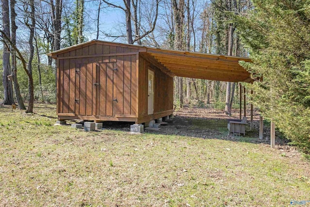 view of shed with a carport