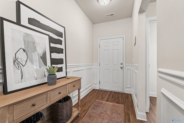 entryway featuring dark hardwood / wood-style floors