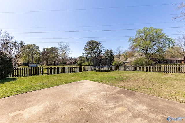 view of patio / terrace featuring a trampoline