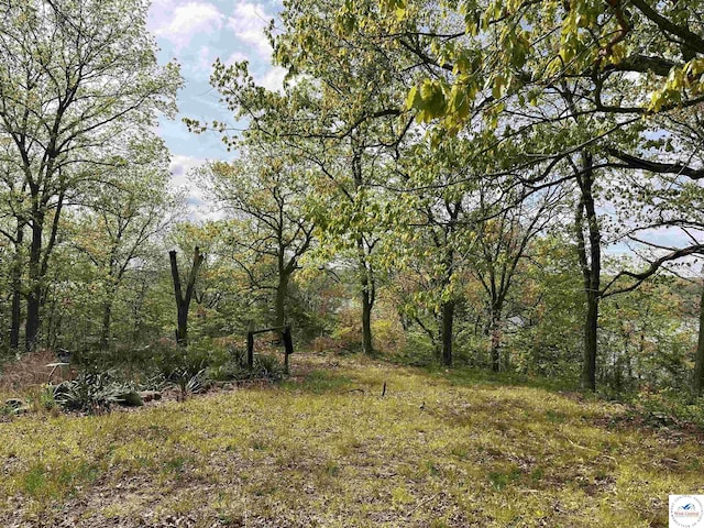 view of landscape with a forest view