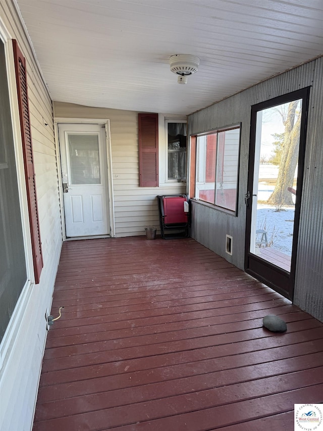 view of unfurnished sunroom