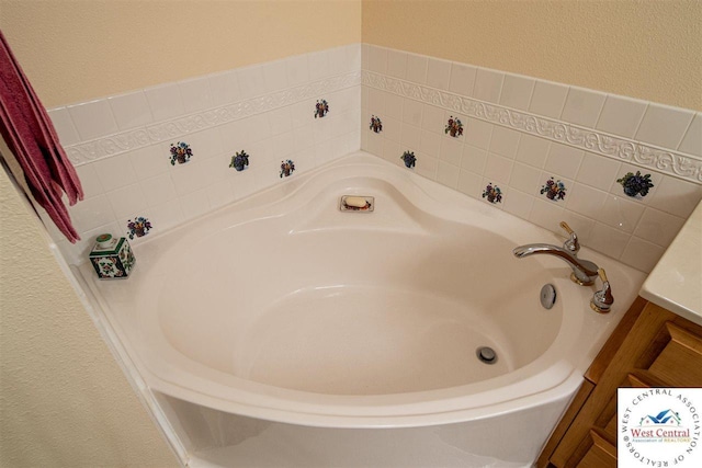 bathroom featuring a garden tub