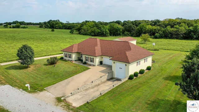 bird's eye view with a rural view