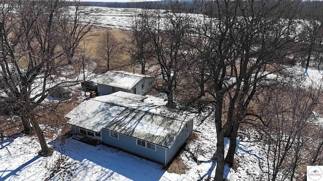 view of snowy aerial view