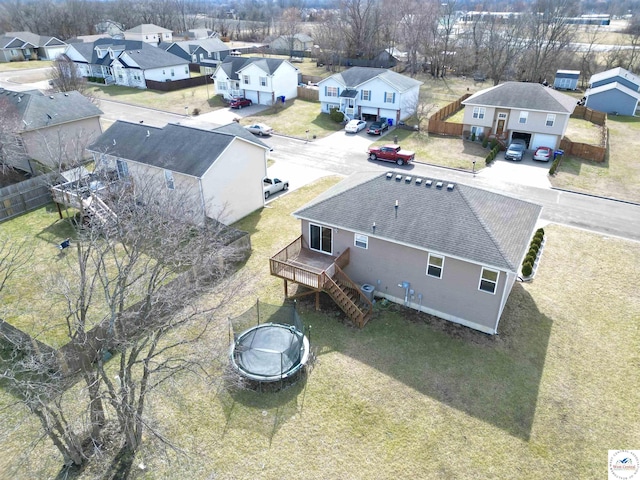 aerial view with a residential view