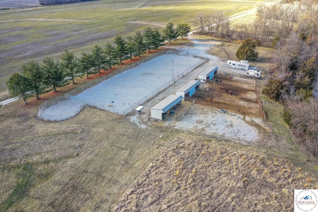 aerial view with a rural view