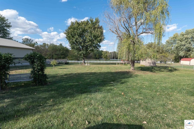 view of yard featuring fence