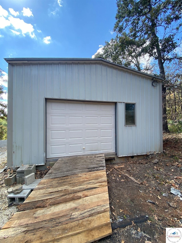 view of garage