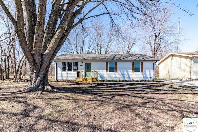 view of single story home