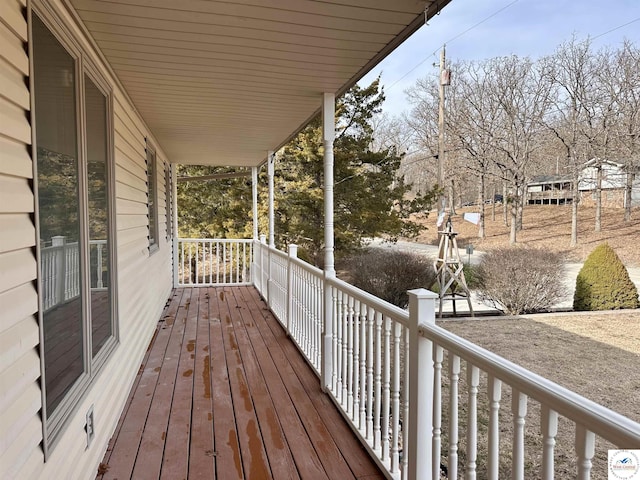 deck with covered porch